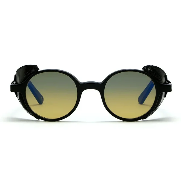 REUNION FLAP BLACK 01 BLACK LEATHER FLAT